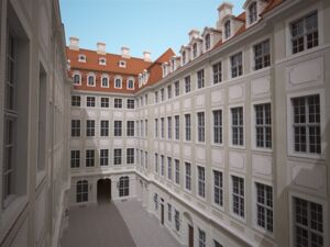 Dresden, Innenhof des Palais Beichling (Visualisierung)